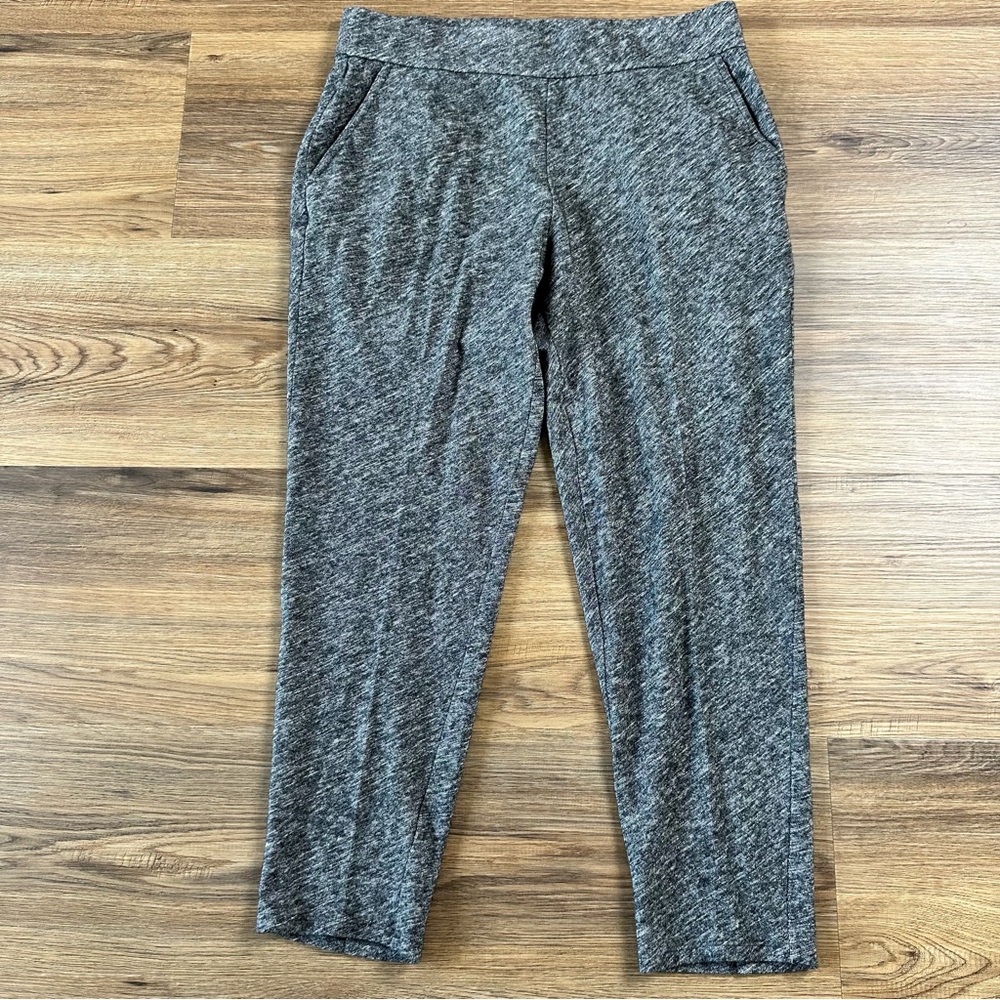 Eileen Fisher Women Gray Organic Cotton Wool Stretch Pants Pull On Petite Medium